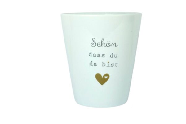 Krasilnikoff Kaffeebecher Sprüche Tasse Mug Cup Schön dass du da bist