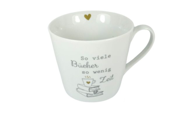 Krasilnikoff Henkeltasse Kaffeetasse Sprüche Tasse So viele Bücher so wenig Zeit