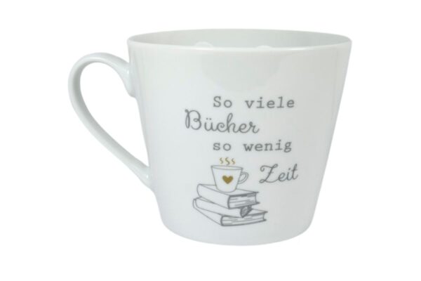 Krasilnikoff Henkeltasse Kaffeetasse Sprüche Tasse So viele Bücher so wenig Zeit