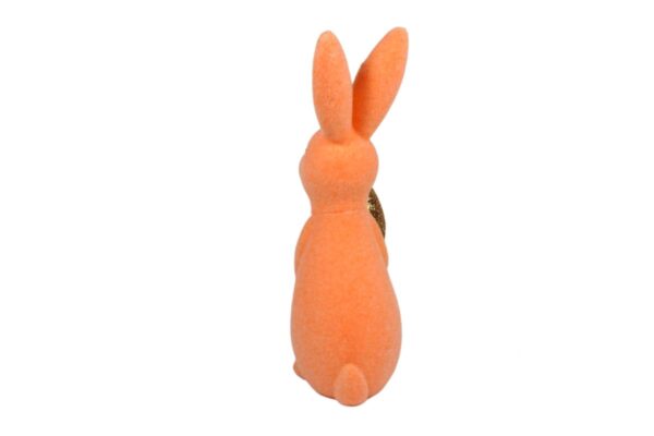 Osterhase Deko Oster Figur Hase mit Ei und Krone Lachs W.Voß 21cm