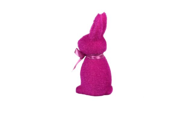 Osterhase Deko Oster Figur Hase mit Schleife Magenta W.Voß 15cm