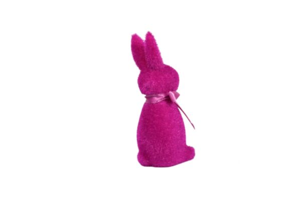 Osterhase Deko Oster Figur Hase mit Schleife Magenta W.Voß 15cm