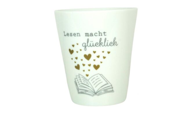 Krasilnikoff Kaffeebecher Sprüche Tasse Mug Cup Lesen macht glücklich