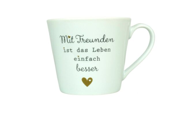 Krasilnikoff Henkeltasse Kaffeetasse Sprüche Tasse Mit Freunden ist das Leben einfach besser