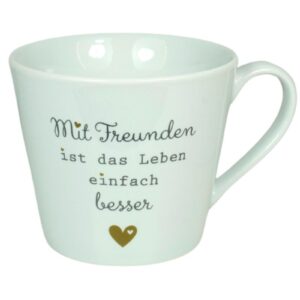 Krasilnikoff Henkeltasse Kaffeetasse Sprüche Tasse Mit Freunden ist das Leben einfach besser