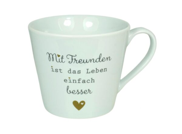 Krasilnikoff Henkeltasse Kaffeetasse Sprüche Tasse Mit Freunden ist das Leben einfach besser