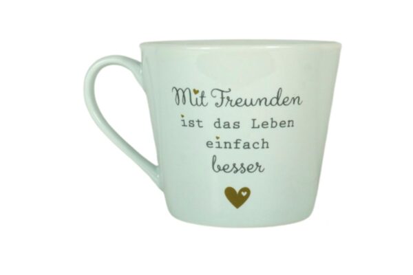 Krasilnikoff Henkeltasse Kaffeetasse Sprüche Tasse Mit Freunden ist das Leben einfach besser