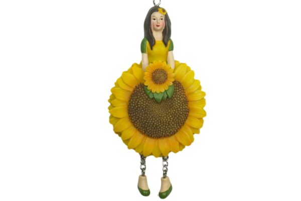 Deko Figur Blumenmädchen Sonnenblumenmädchen Gelb zum Hängen