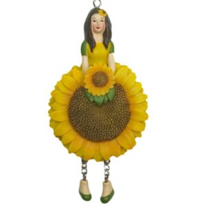 Deko Figur Blumenmädchen Sonnenblumenmädchen Gelb zum Hängen