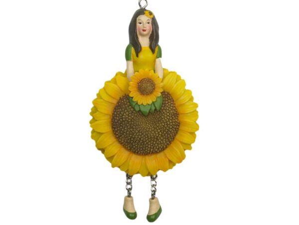 Deko Figur Blumenmädchen Sonnenblumenmädchen Gelb zum Hängen