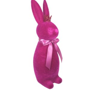 Osterhase Deko Oster Figur Hase mit Schleife Magenta Werner Voß 48cm