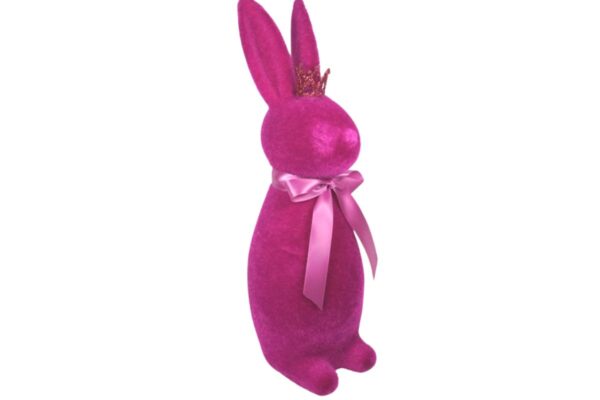 Osterhase Deko Oster Figur Hase mit Schleife Magenta Werner Voß 48cm