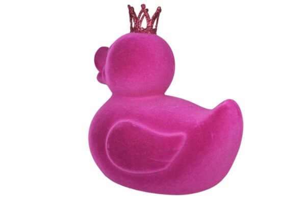 Ente Deko Oster Figur Ente mit Krone Magenta Werner Voß 21cm