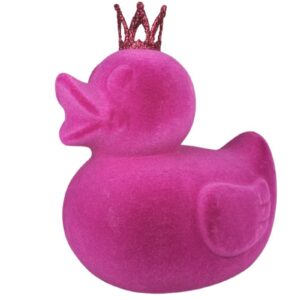 Ente Deko Oster Figur Ente mit Krone Magenta Werner Voß 21cm