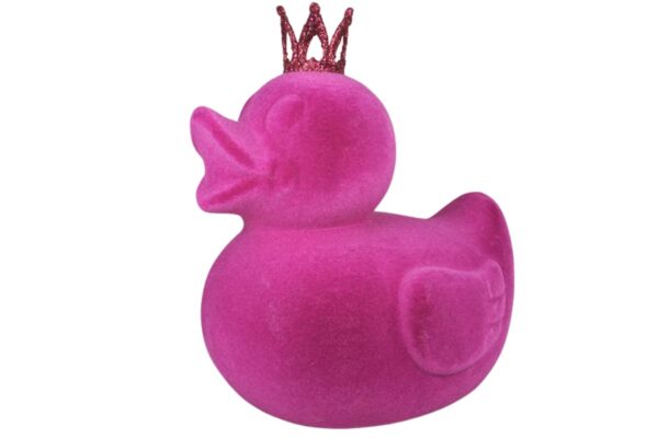 Ente Deko Oster Figur Ente mit Krone Magenta Werner Voß 21cm