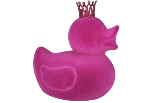 Ente Deko Oster Figur Ente mit Krone Magenta Werner Voß 21cm