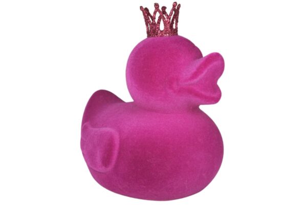 Ente Deko Oster Figur Ente mit Krone Magenta Werner Voß 21cm