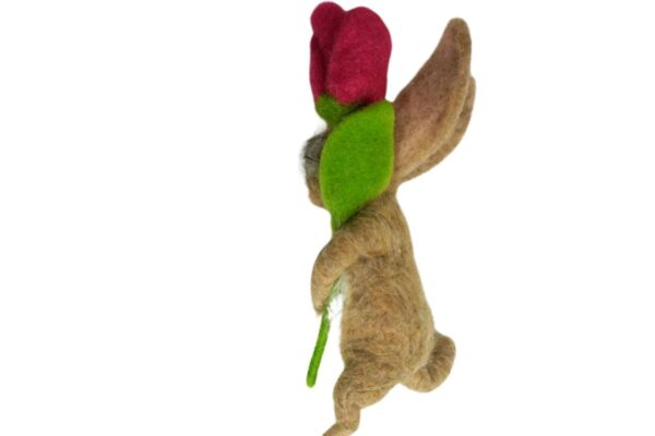 Filzhänger Hase Osterdekoration Figur Hase mit Tulpe Werner Voß 13cm