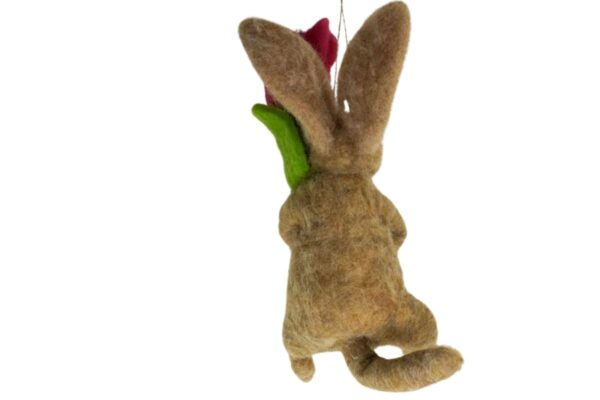 Filzhänger Hase Osterdekoration Figur Hase mit Tulpe Werner Voß 13cm