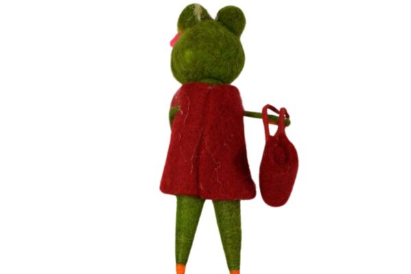 Filzhänger Frosch Mädchen Osterdekoration Figur Frosch mit Brille15cm