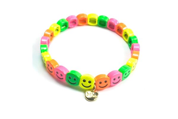 Biba Armband Polymer Smileys Bunt 8mm Damen Armband Anhänger Gold