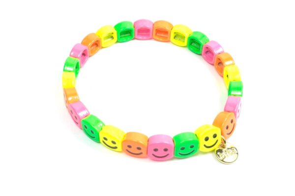 Biba Armband Polymer Smileys Bunt 8mm Damen Armband Anhänger Gold – Bild 2