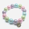 Biba Armband Polymer Perlen Zart Bunt 14mm Damen Armband Anhänger Gold