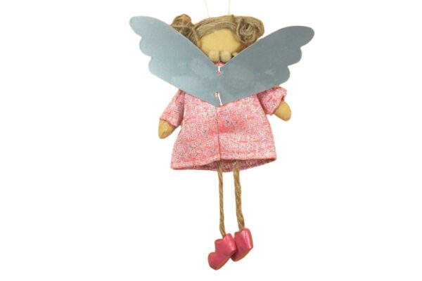Baden Schutzengel Aufhänger Deko Engel im Glitzerkleidchen Rosa