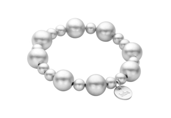Biba Armband Silver Star Polymer Perlen 6-12mm Damen Armband Anhänger Silber