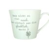 Krasilnikoff Henkeltasse Kaffeetasse Sprüche Tasse Denk nicht zu viel nach, mach einfach das was dich glücklich macht