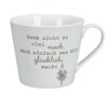 Krasilnikoff Henkeltasse Kaffeetasse Sprüche Tasse Denk nicht zu viel nach, mach einfach das was dich glücklich macht