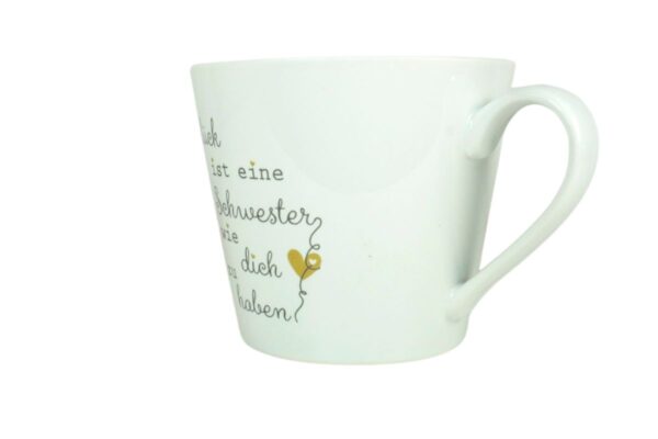 Krasilnikoff Henkeltasse Kaffeetasse Sprüche Tasse Glück ist eine Schwester wie dich zu haben