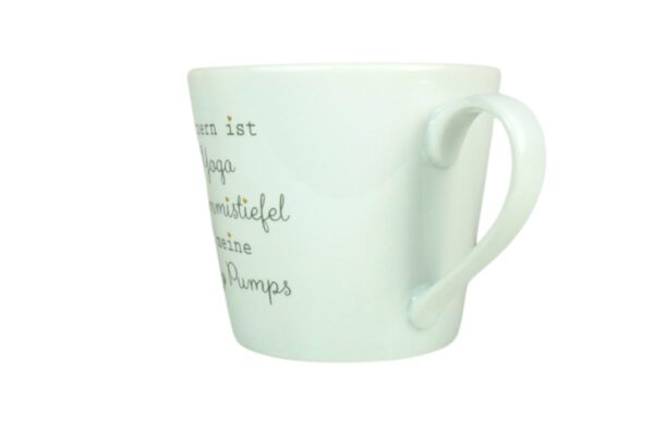 Krasilnikoff Henkeltasse Kaffeetasse Gärtnern ist mein Yoga Gummistiefel meine Pumps