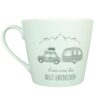 Krasilnikoff Henkeltasse Kaffeetasse Lass uns die Welt entdecken