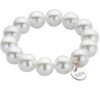 Biba Armband Glas Perlen Weiß 14mm Ø Damen Armband Anhänger Silber