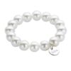 Biba Armband Glas Perlen Weiß 12mm Ø Damen Armband Anhänger Silber