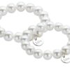 Biba Armband Glas Perlen Weiß 12mm Ø Damen Armband Anhänger Silber