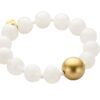 Biba Armband New Spring Weiß 12mm Ø Damen Armband Anhänger Gold / Goldperle: 16mm Ø