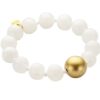Biba Armband New Spring Weiß 12mm Ø Damen Armband Anhänger Gold / Goldperle: 16mm Ø
