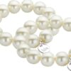 Biba Armband Glas Perlen Warm Weiß 14mm Ø Damen Armband Anhänger Silber