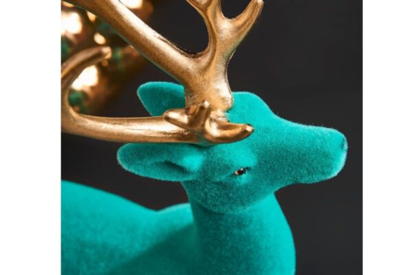 Werner Voß Hirsch Türkis Goldenes Geweih Dekofigur
