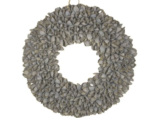 Couronne Dekokranz Naturkranz Handarbeit Bakuli Wreath Grey Wash 30cm∅