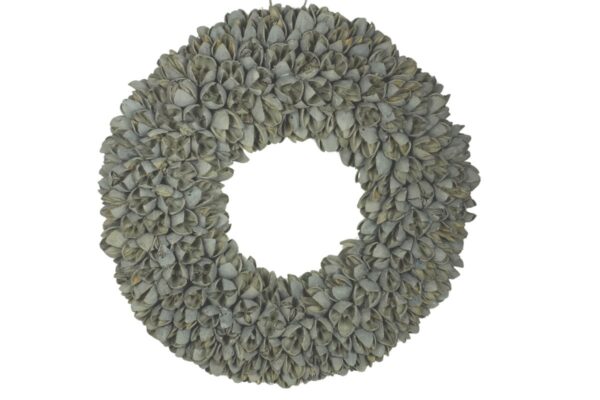 Couronne Dekokranz Naturkranz Handarbeit Bakuli Wreath Grey Wash 30cm∅