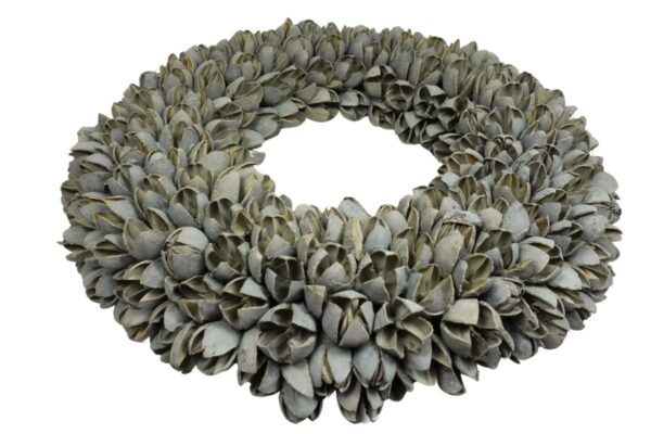 Couronne Dekokranz Naturkranz Handarbeit Bakuli Wreath Grey Wash 30cm∅