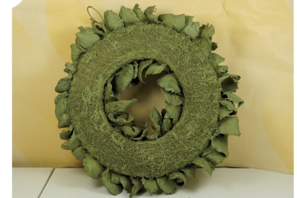 Couronne Deko Kranz Naturkranz Palm Petal Wreath Laurel Green 25cm∅ Handarbeit