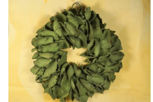 Couronne Deko Kranz Naturkranz Palm Petal Wreath Laurel Green 25cm∅ Handarbeit