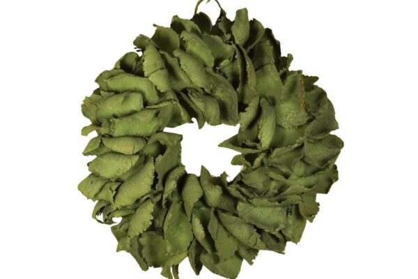 Couronne Deko Kranz Naturkranz Palm Petal Wreath Laurel Green 25cm∅ Handarbeit