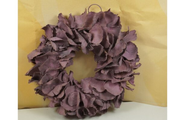 Couronne Deko Kranz Naturkranz Palm Petal Wreath Mauve 25cm∅ Handarbeit