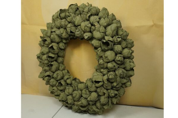 Couronne Deko Kranz Naturkranz Coco Fruit Wreath Old Green Wash 30cm∅ Handarbeit