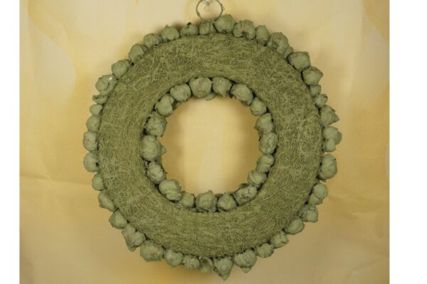 Couronne Deko Kranz Naturkranz Coco Fruit Wreath Old Green Wash 30cm∅ Handarbeit